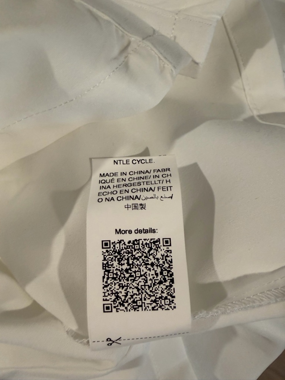 SHEIN White Ruffle Collar Button-Front Top - Picture 9 of 9